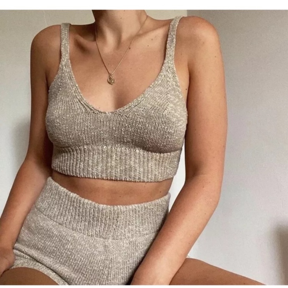 Cotton Linen Blend Knit Shorts - Picture 2 of 6